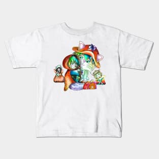 Adorable giant cat with a wood elf archer Kids T-Shirt